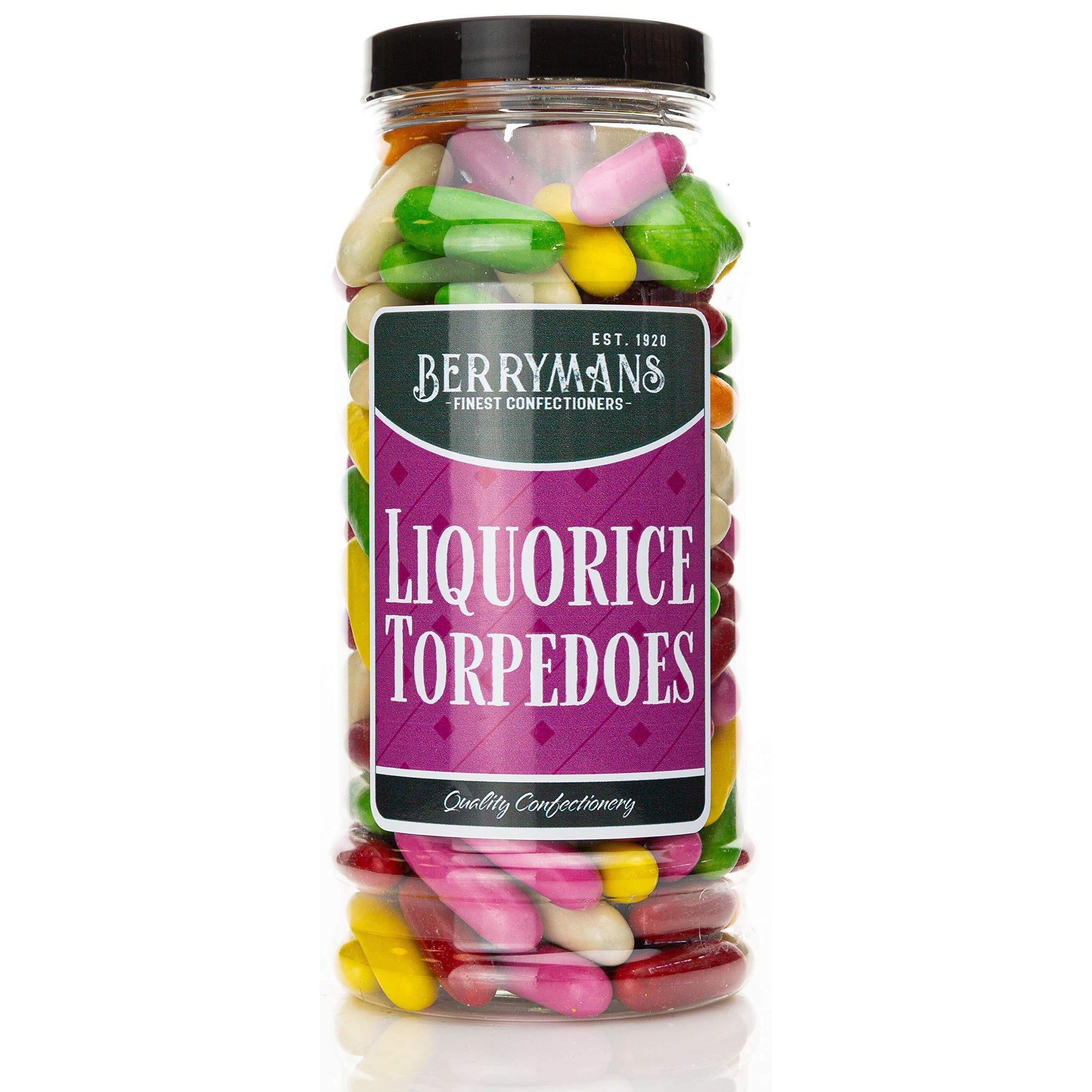 Liquorice Torpedoes Sweet Jar Berrymans Sweets